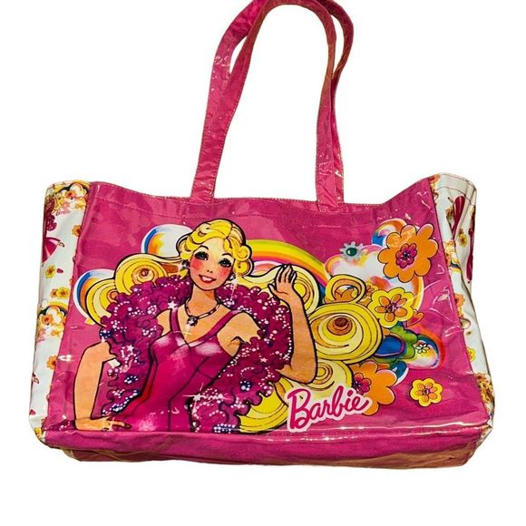 Barbie Handbags - Sold! Barbie My Fab Glossed Vinyl Tote Beach
Bag Vintage